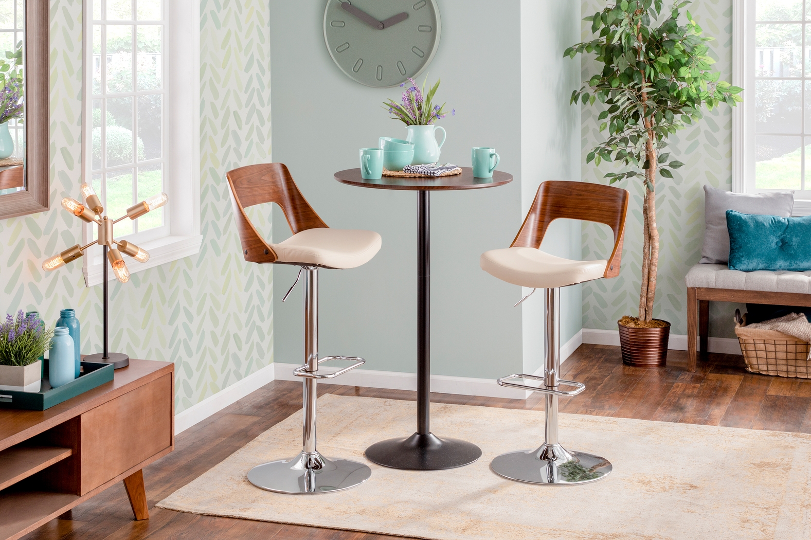 Sunerest Cream Adjustable Barstool, Set of 2 - Thumbnail - Image 2