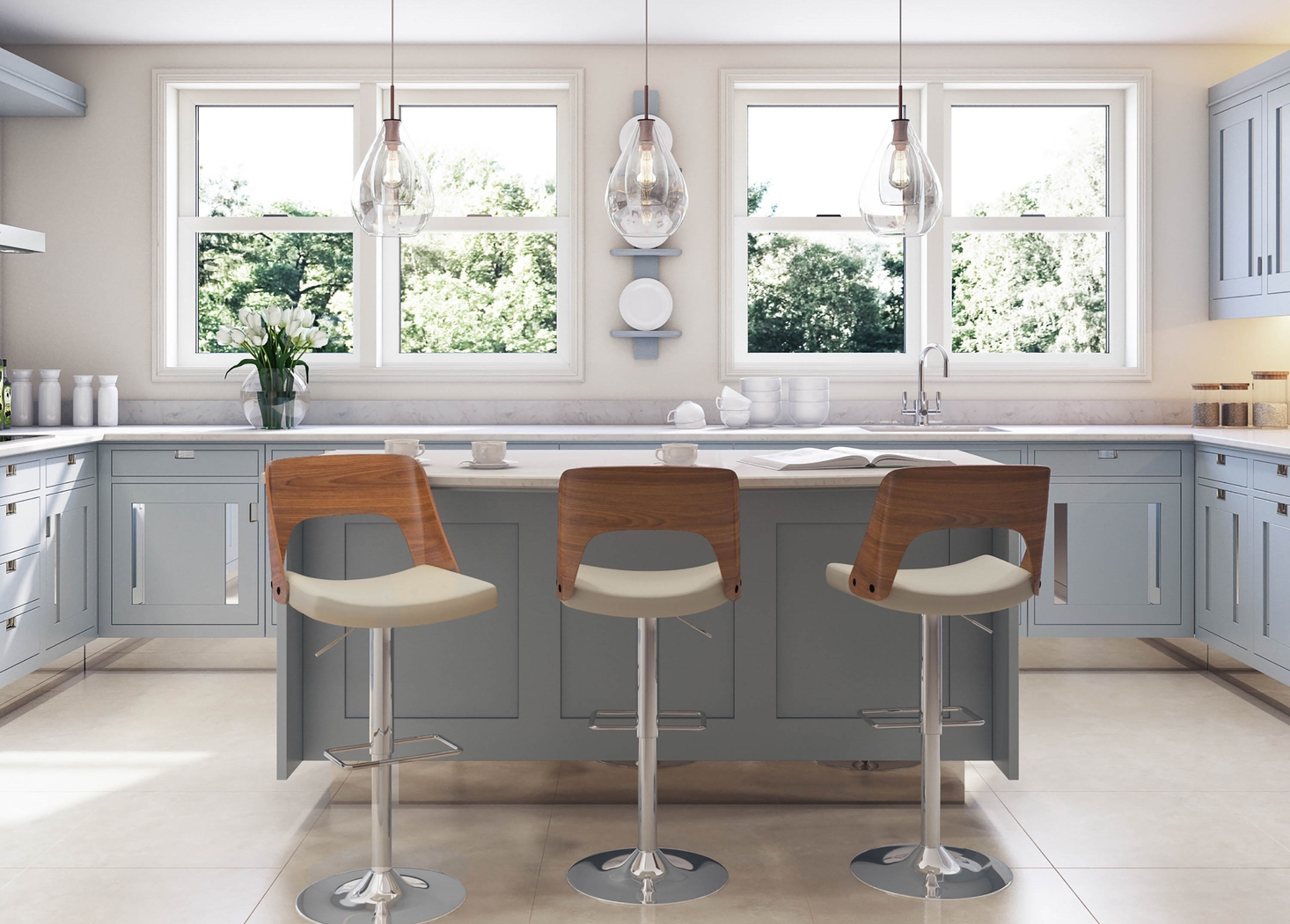 Sunerest Cream Adjustable Barstool, Set of 2 - Thumbnail - Image 11