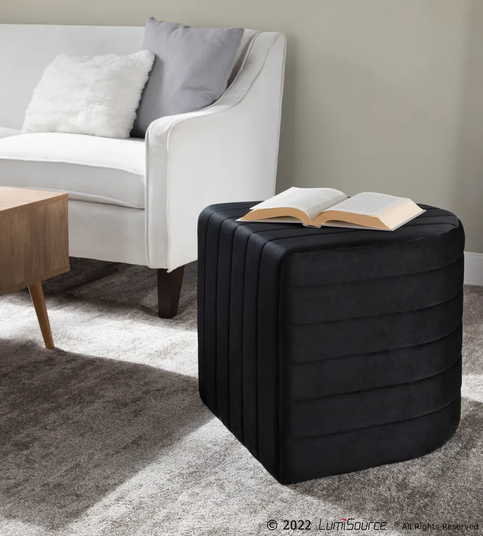 Sunhillow Black Ottoman - Thumbnail - Image 7