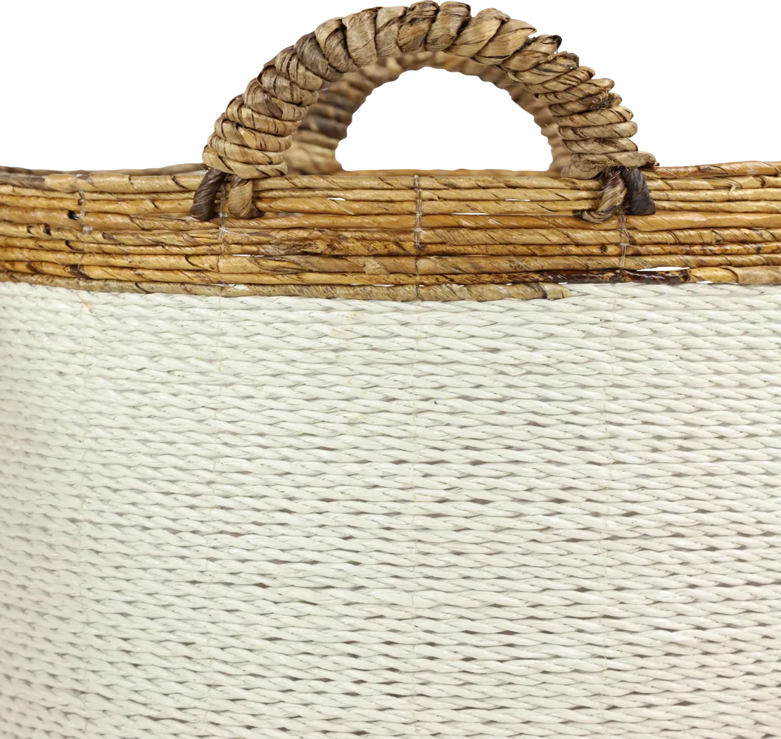 Sunji White Basket, Set of 3 - Thumbnail - Image 3