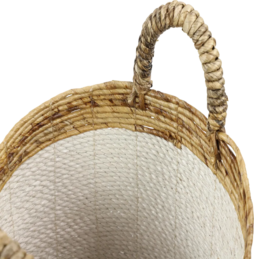 Sunji White Basket, Set of 3 - Thumbnail - Image 4