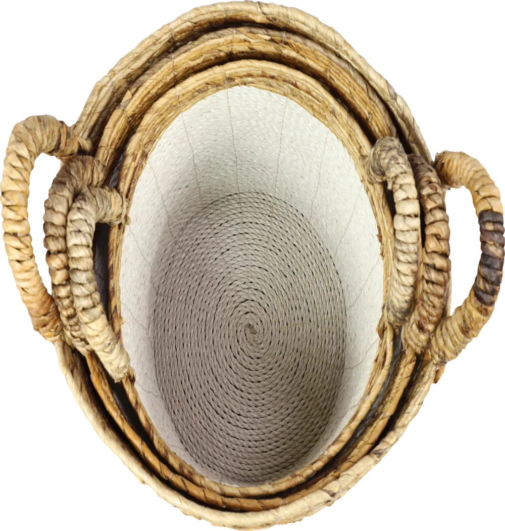 Sunji White Basket, Set of 3 - Thumbnail - Image 5