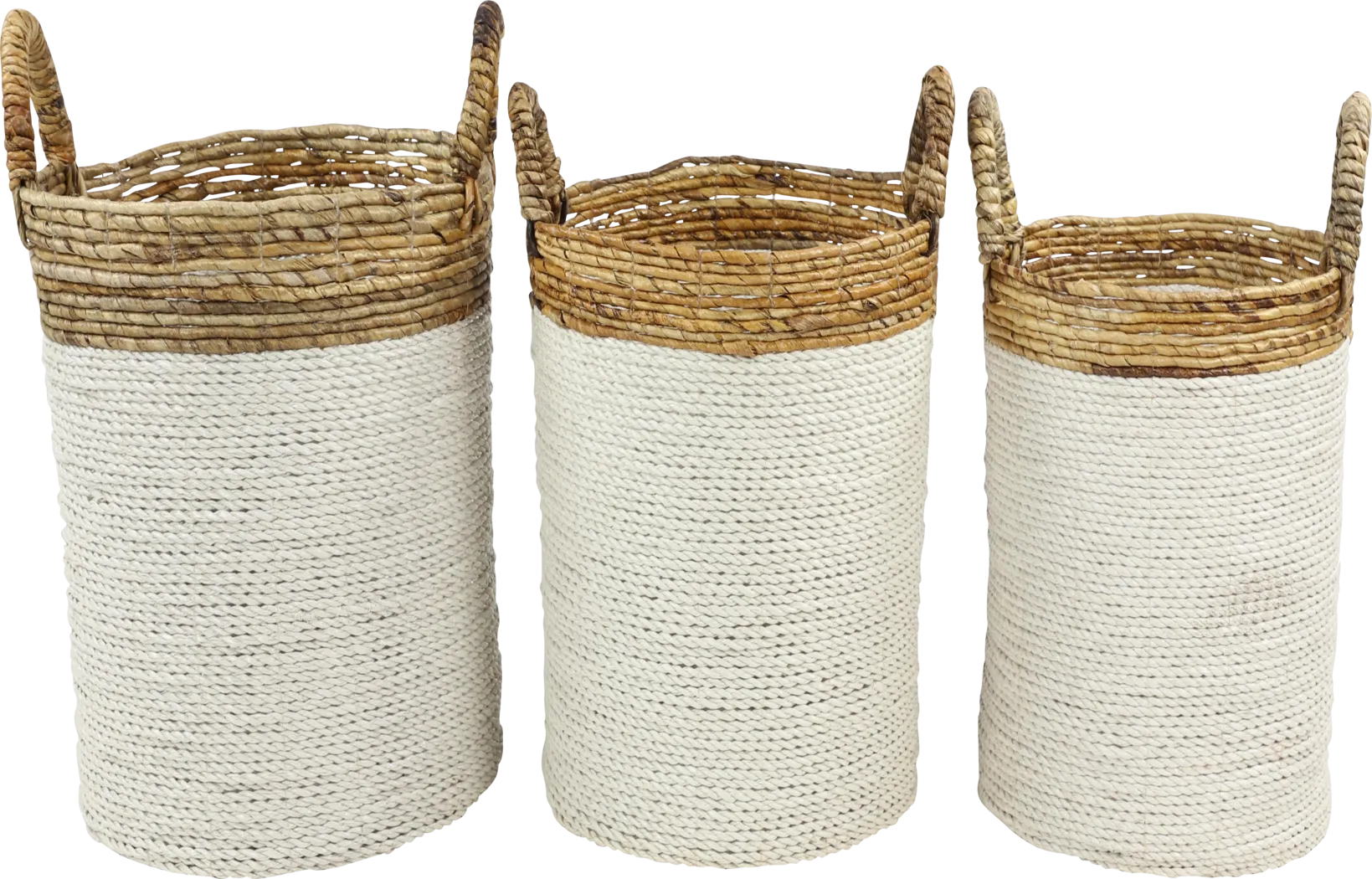 Sunji White Basket, Set of 3 - Thumbnail - Image 6