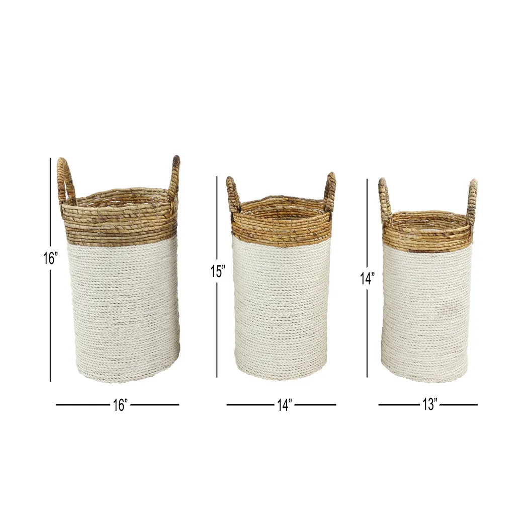 Sunji White Basket, Set of 3 - Thumbnail - Image 7