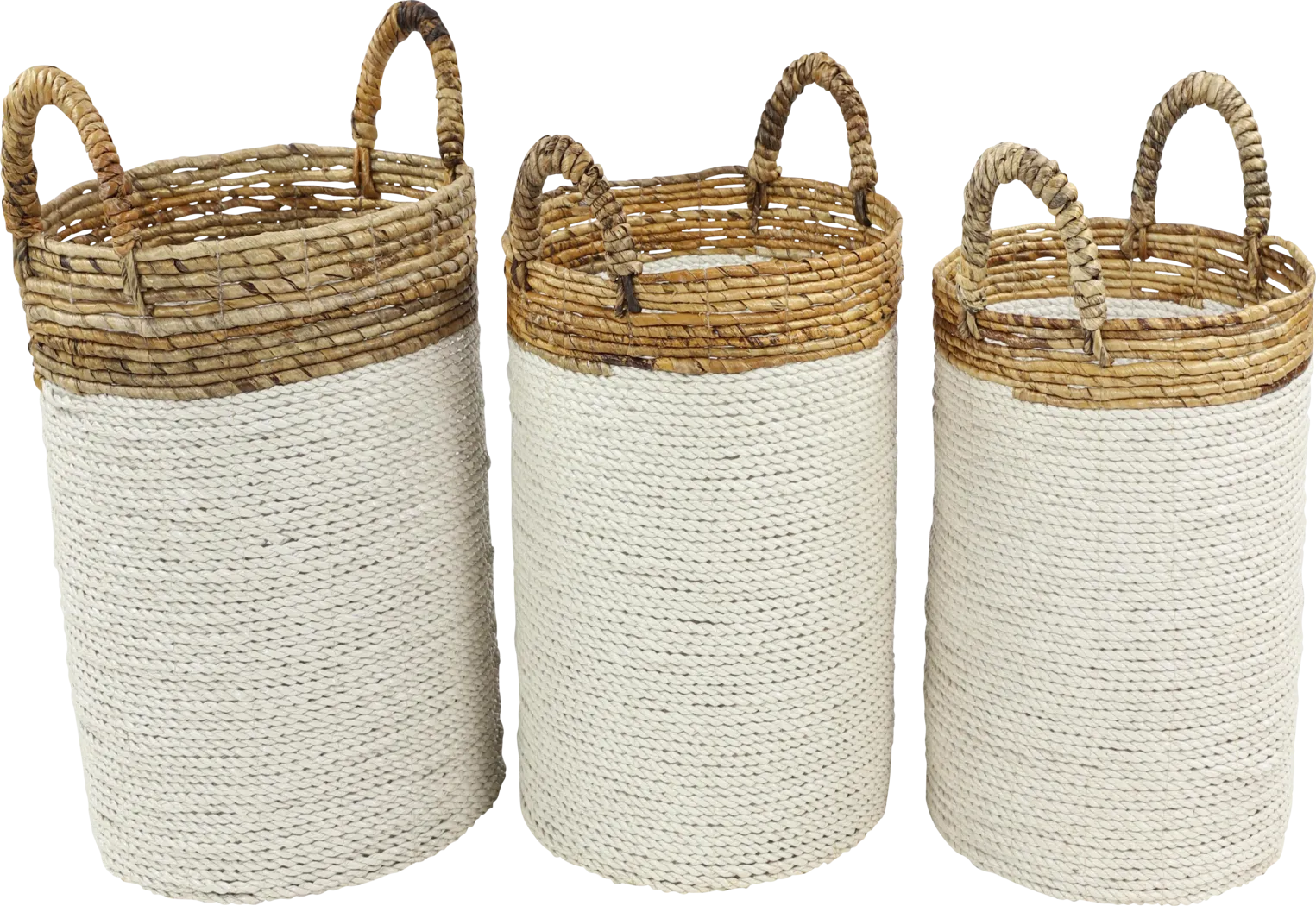 Sunji White Basket, Set of 3 - Thumbnail - Image 1