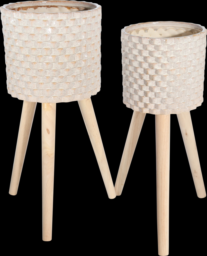 Sunnirock Ivory Planter, Set of 2 - Thumbnail - Image 1