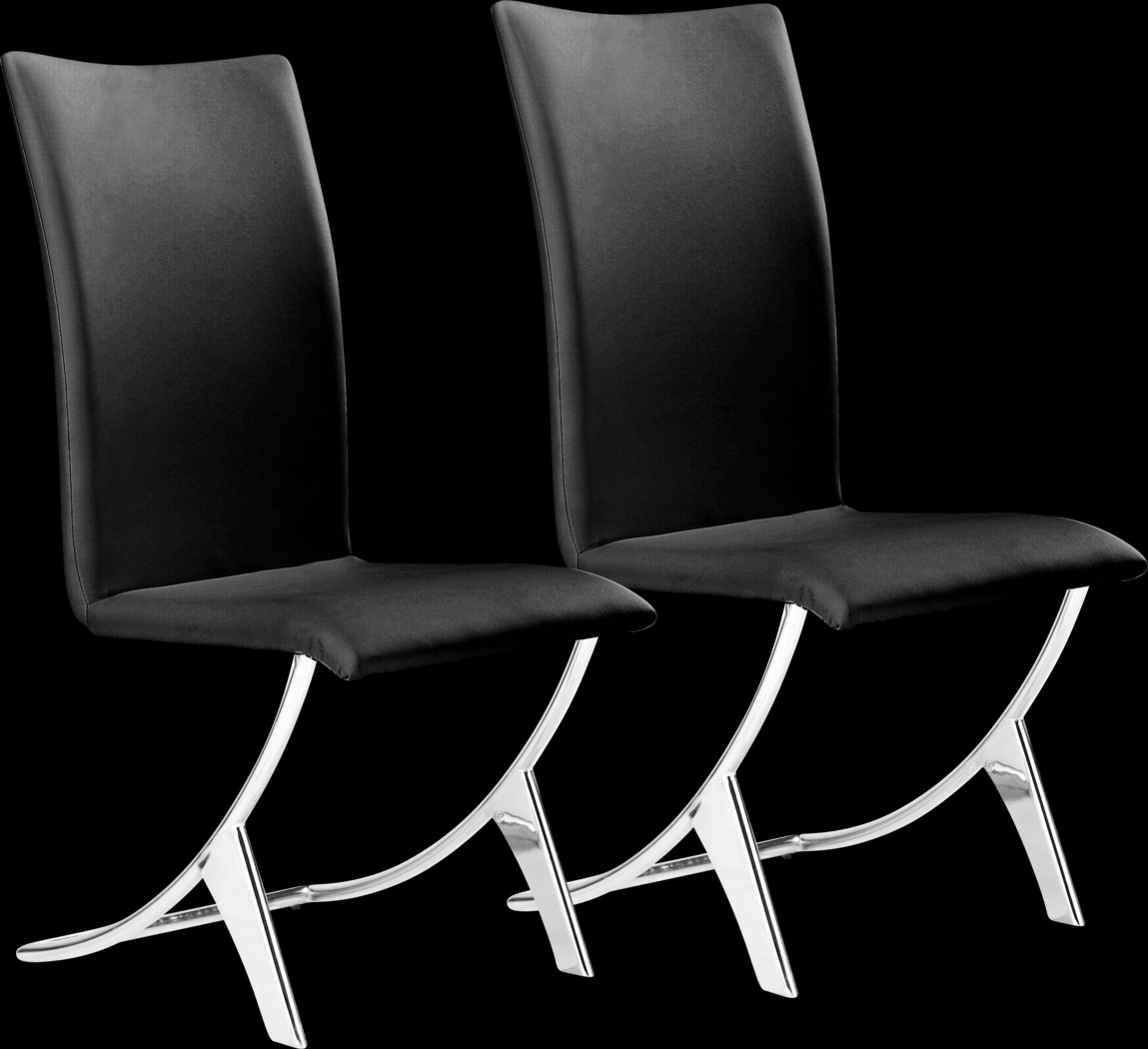 Sunniva Black Side Chair, Set of 2 - Thumbnail - Image 1