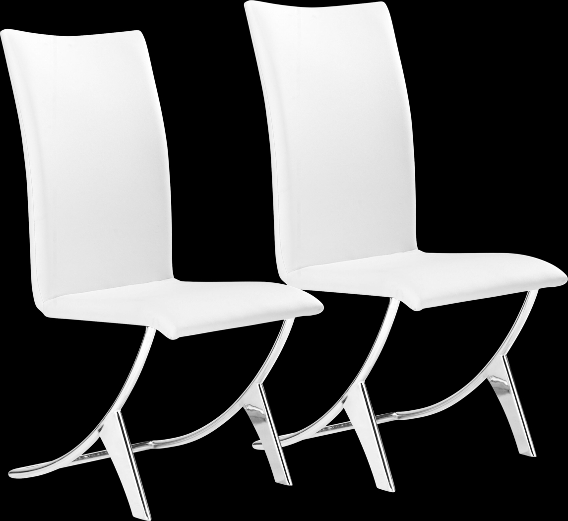 Sunniva White Side Chair, Set of 2 - Thumbnail - Image 1
