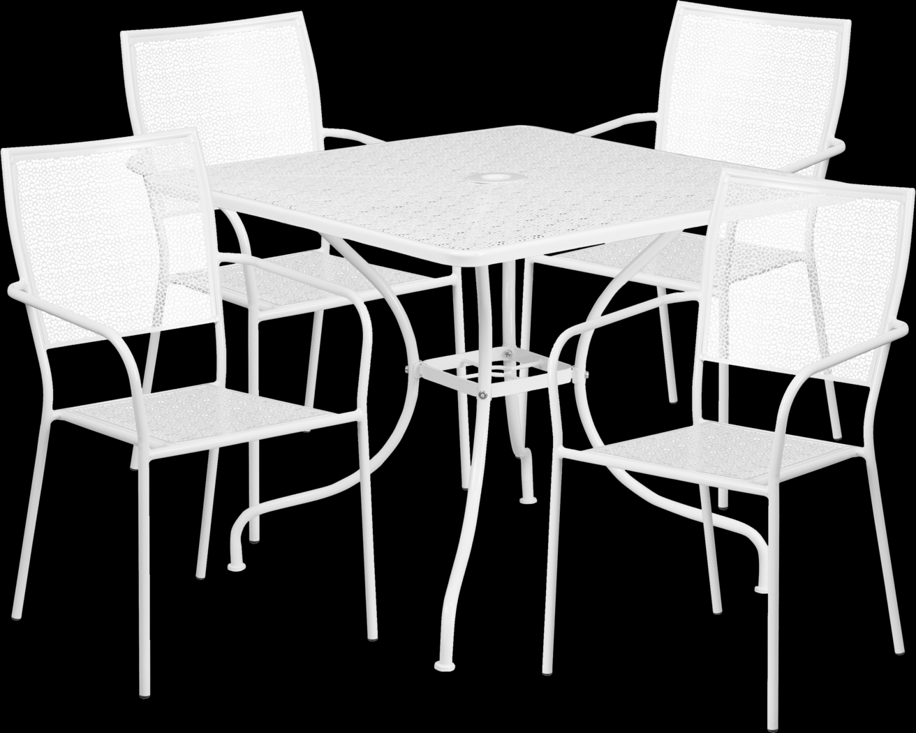 Sunrise Garden White 5 Pc 35.5 in. Square Patio Set - Thumbnail - Image 1