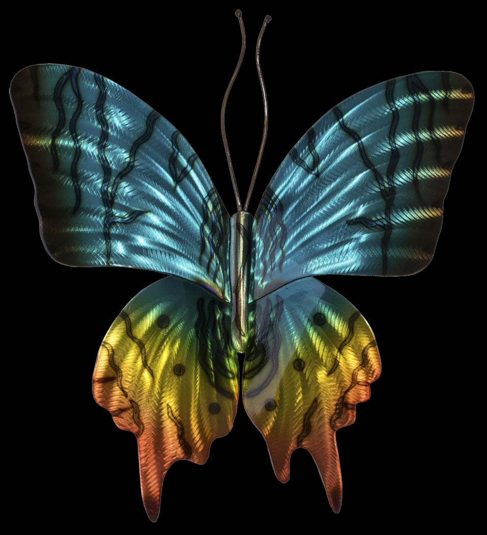 Sunset Moth Teal Outdoor Artwork - Thumbnail - Image 1