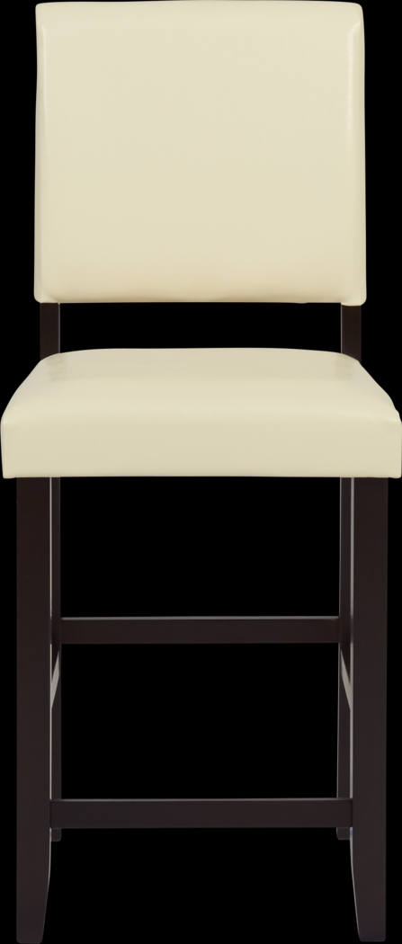 Sunset View Brown Cherry Finish 5 Pc Counter Height Dining Set with Cream Stools - Thumbnail - Image 4