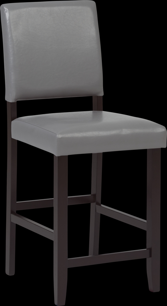 Sunset View Brown Cherry Finish 3 Pc Counter Height Dining Set with Gray Stools - Thumbnail - Image 3