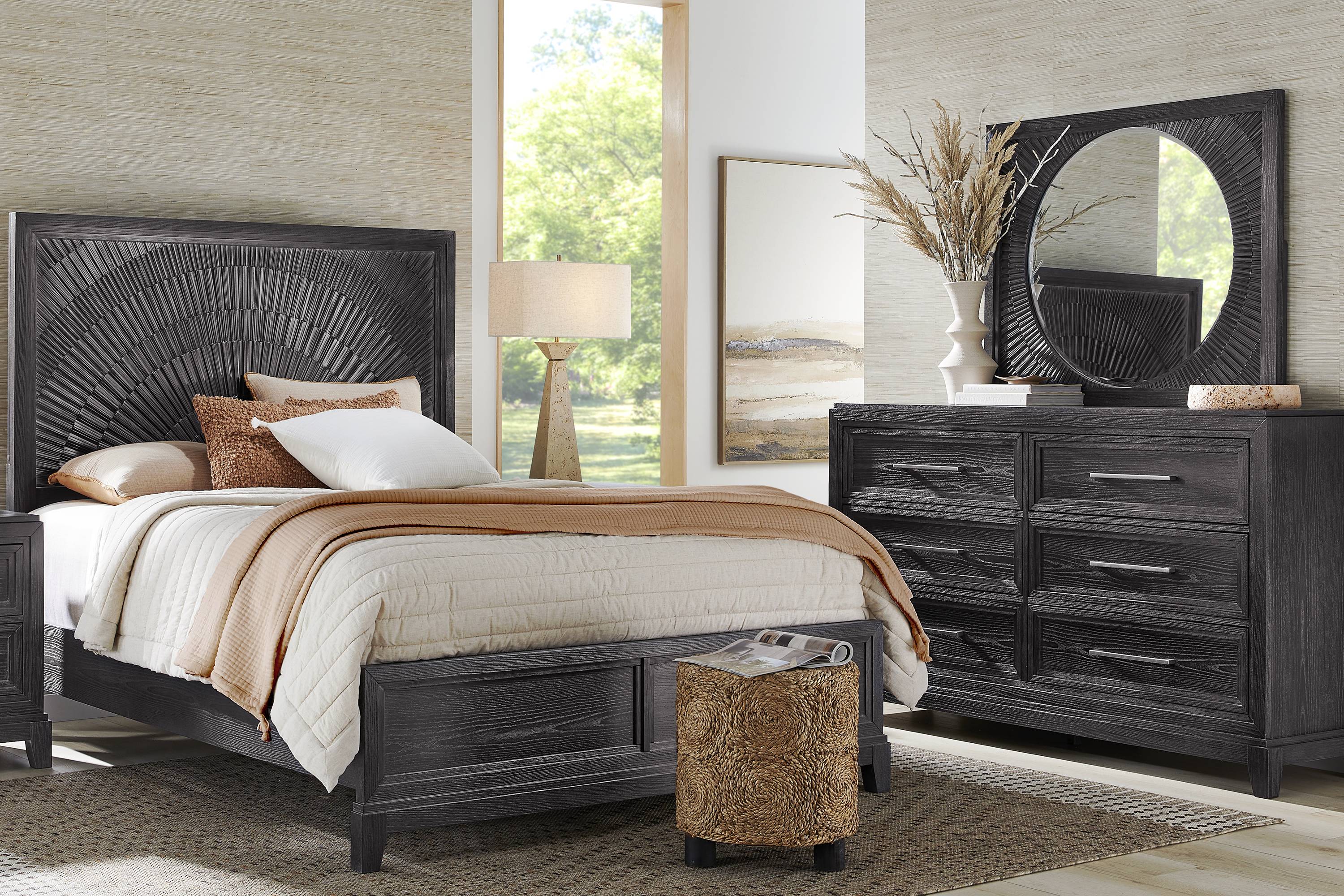 Sunside Way Black 5 Pc Queen Panel Bedroom - Thumbnail - Image 1