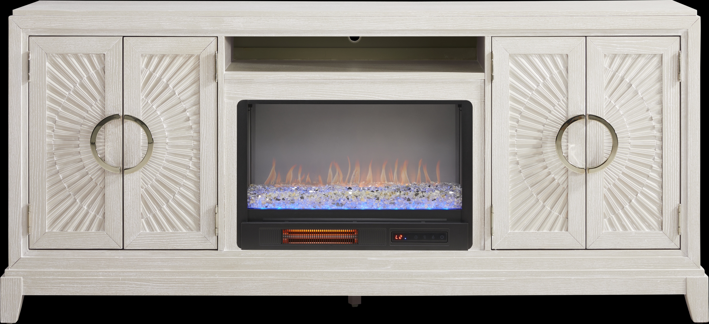 Sunside Way Sand 82 in. Console with Electric Fireplace - Thumbnail - Image 1
