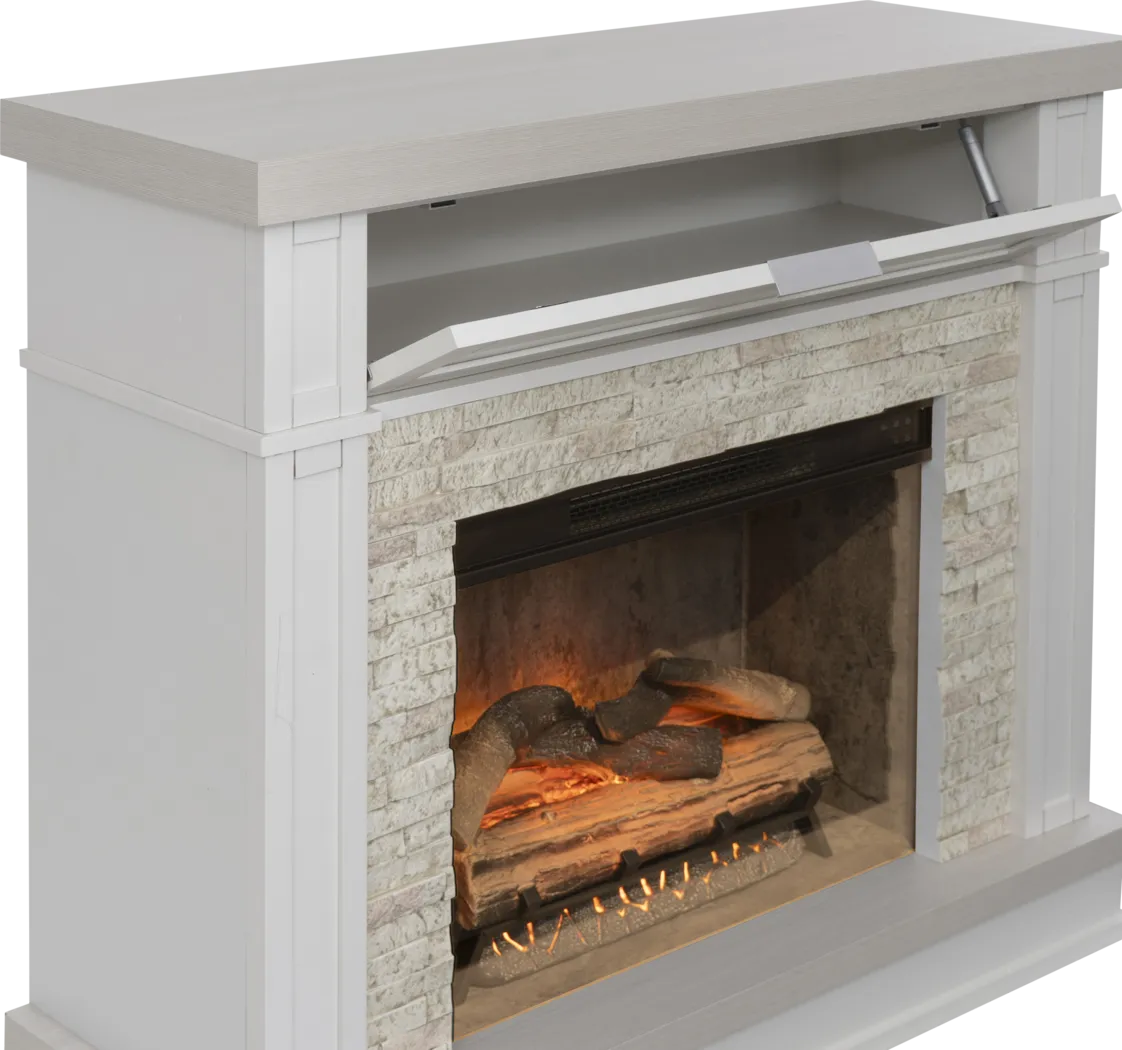 Suntos White 40 in. Console with Electric Fireplace - Thumbnail - Image 8