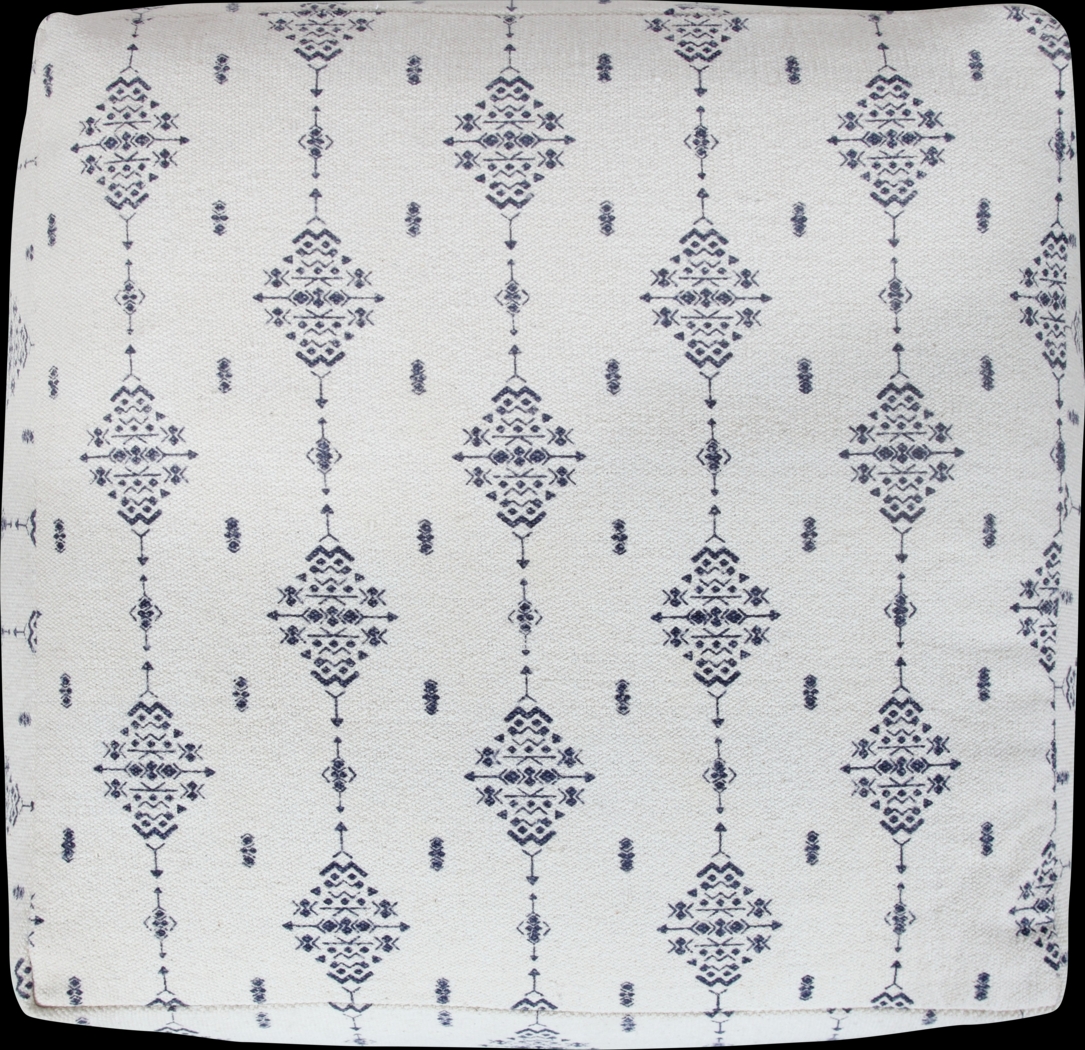 Sunwood White/Navy Pouf - Thumbnail - Image 5