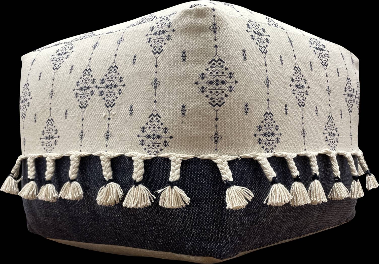 Sunwood White/Navy Pouf - Thumbnail - Image 6