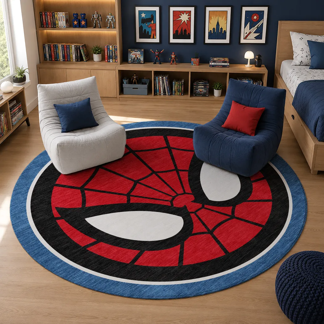 Super Heroes Décor Spider-Man 5' Round Rug - Image 2