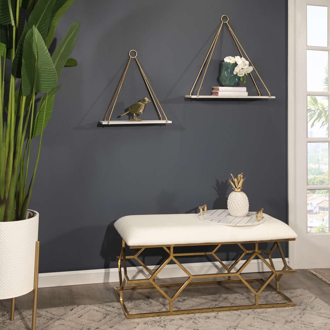 Superspun Gold Wall Shelf, Set of 2 - Thumbnail - Image 2