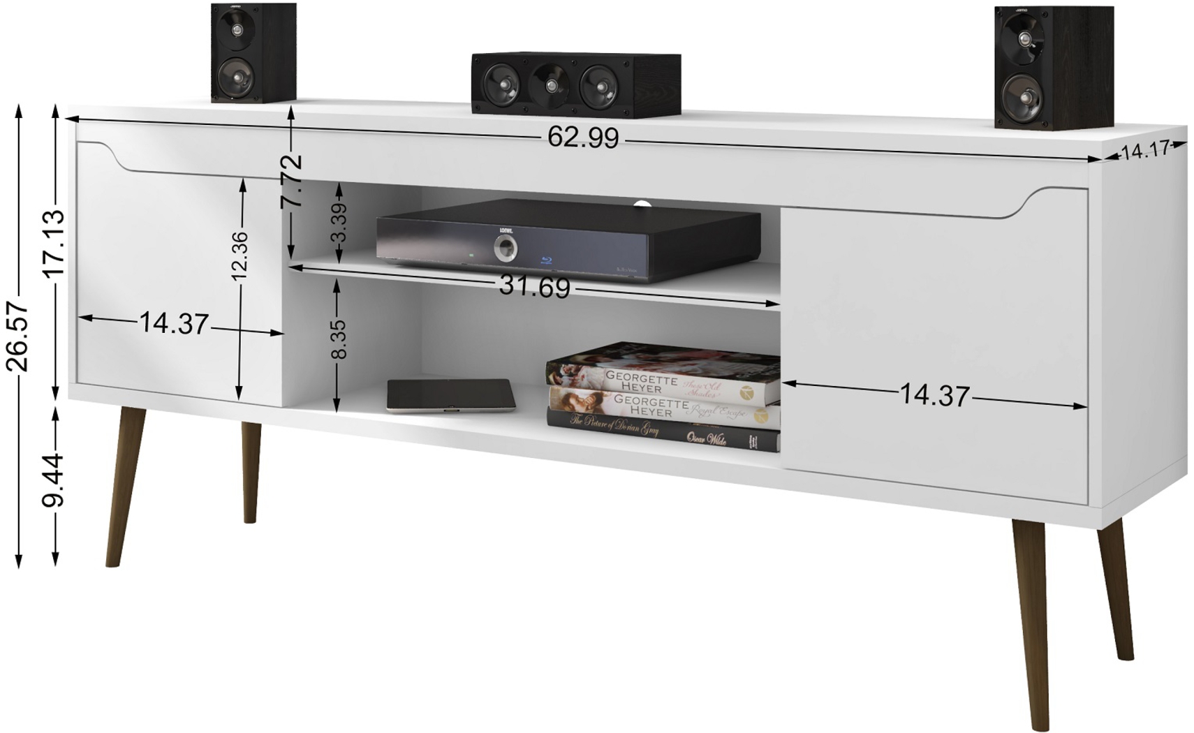 Surlin White 63 in. Console - Thumbnail - Image 2