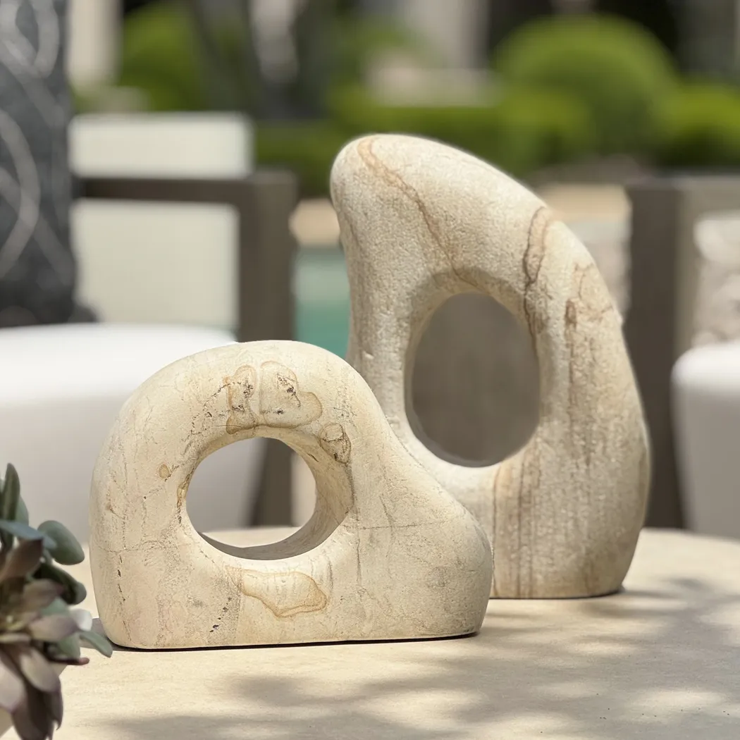 Surnill White Indoor/Outdoor Sculpture, Set of 2 - Thumbnail - Image 2