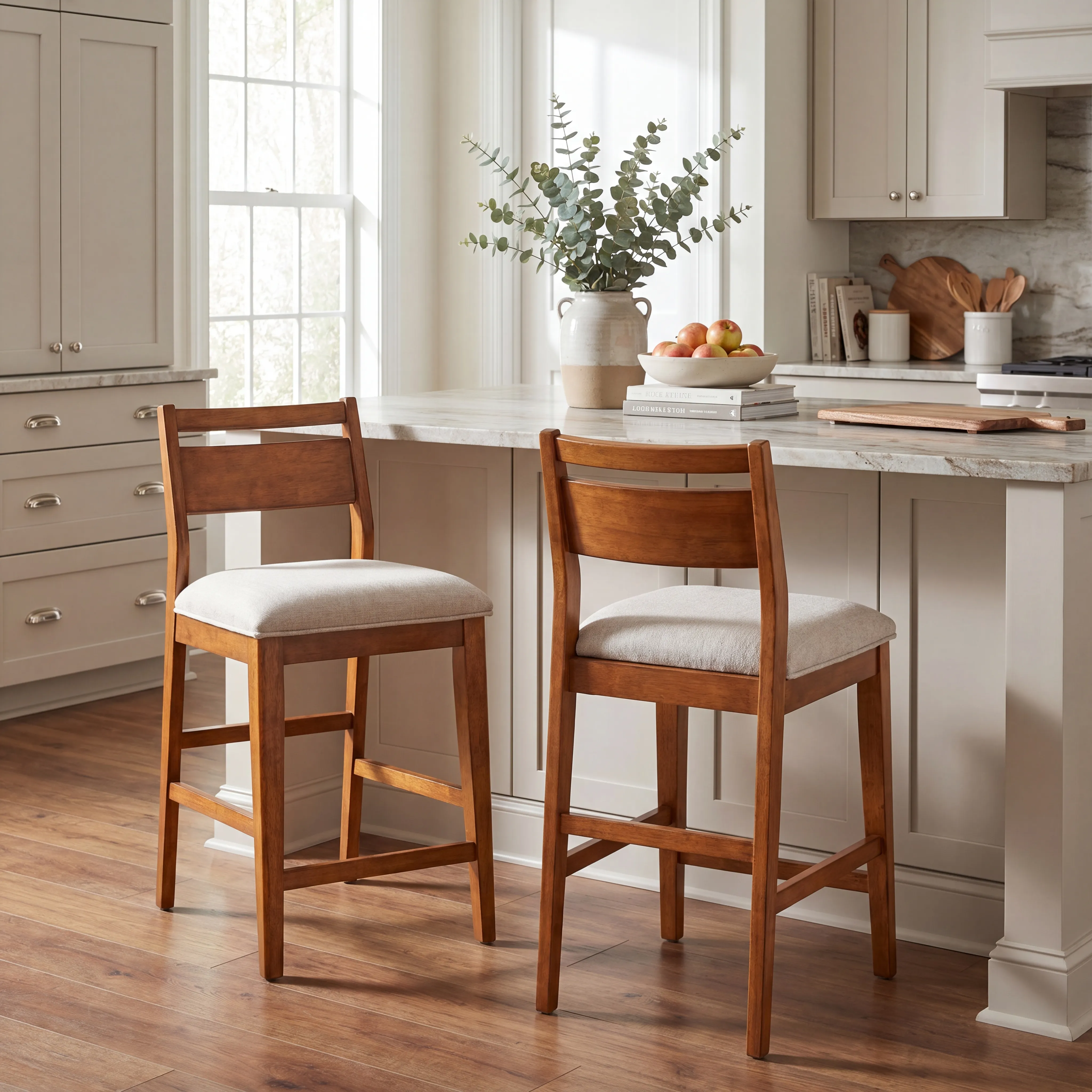Surrey Ellis Brown 6 Pc Counter Height Dining Room with Panel Back Chairs and Bench - Thumbnail - Image 10