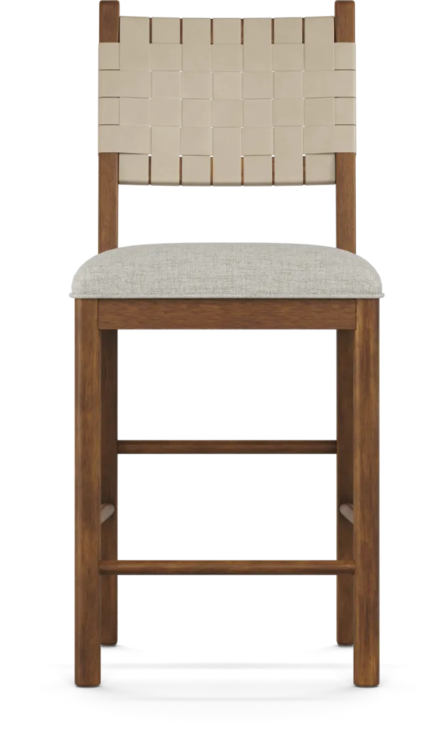Surrey Ellis Brown 6 Pc Counter Height Dining Room with Strap Back Stools and Bench - Thumbnail - Image 6