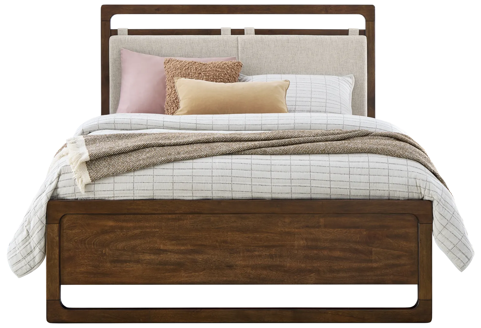 caramel 3 pc king upholstered bed