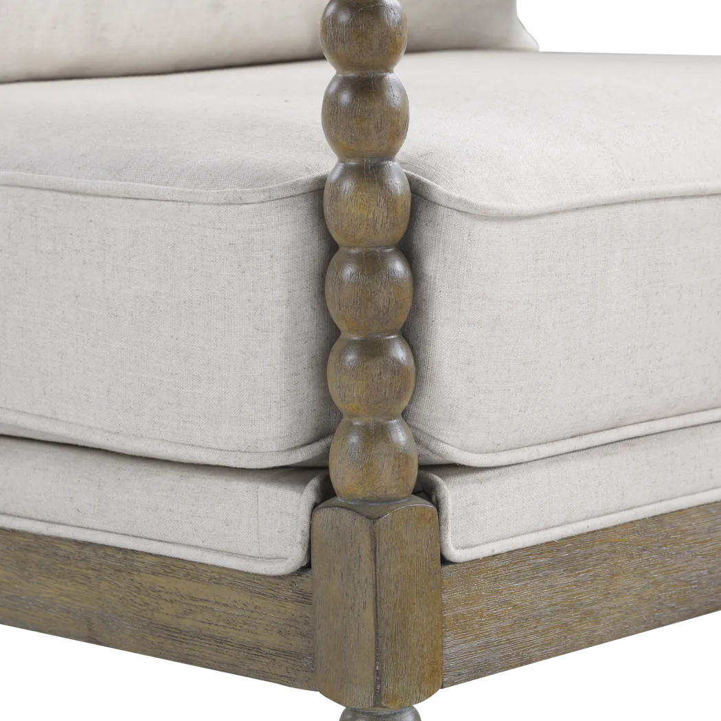 Susanna Brown Accent Chair with Beige Cushions - Thumbnail - Image 3