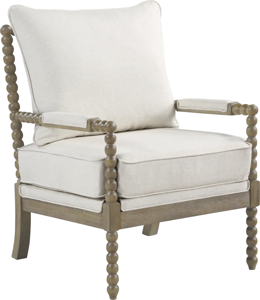 Susanna Brown Accent Chair with Beige Cushions - Thumbnail - Image 1