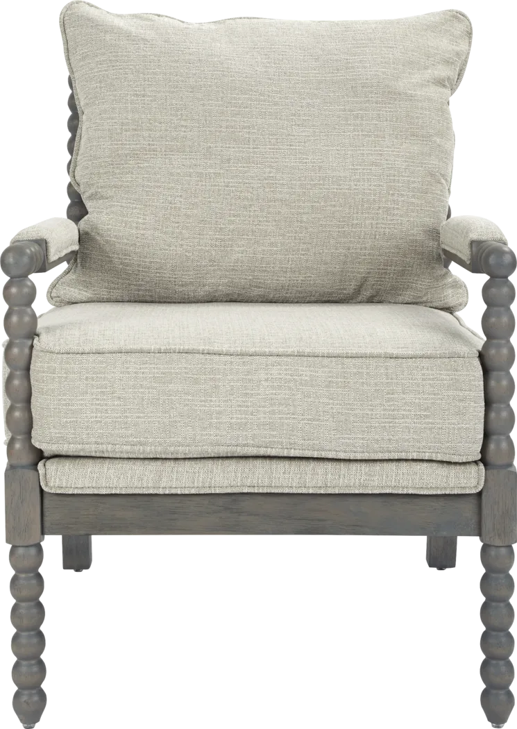 Susanna Gray Accent Chair with Beige Cushions - Thumbnail - Image 2