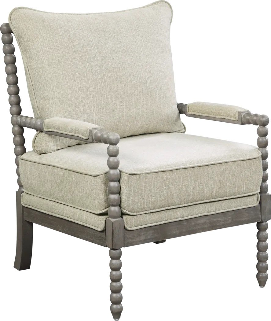 Susanna Gray Accent Chair with Beige Cushions - Thumbnail - Image 1