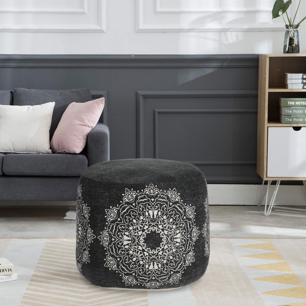 Susara Black/White Pouf - Thumbnail - Image 2