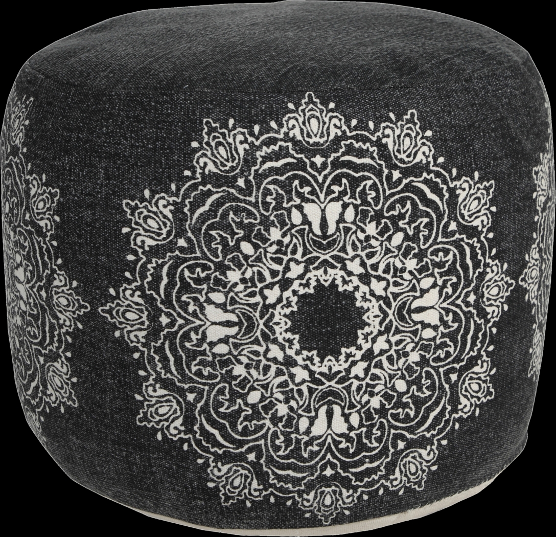 Susara Black/White Pouf - Thumbnail - Image 1