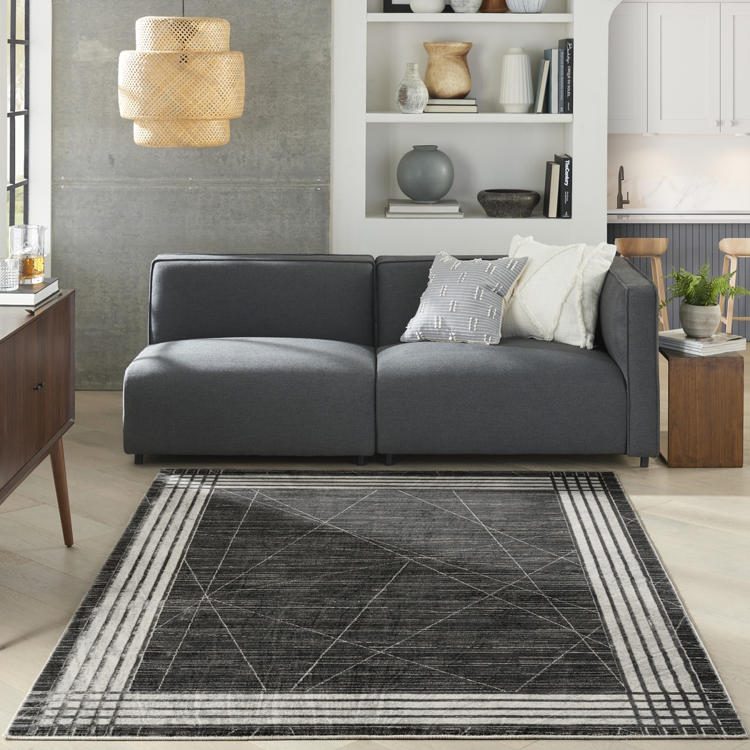 Susson Charcoal/Silver 7'10 x 9'10 Rug - Thumbnail - Image 2