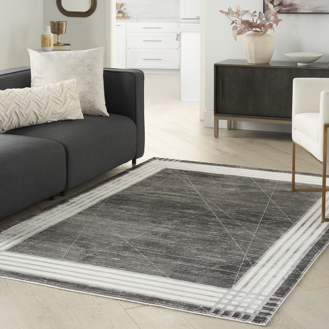 Susson Charcoal/Silver 7'10 x 9'10 Rug - Thumbnail - Image 3