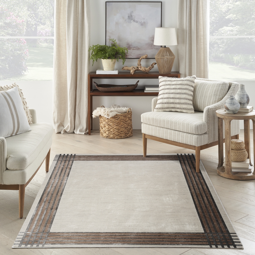 Susson Ivory/Silver 5'3 x 7'3 Rug - Thumbnail - Image 2