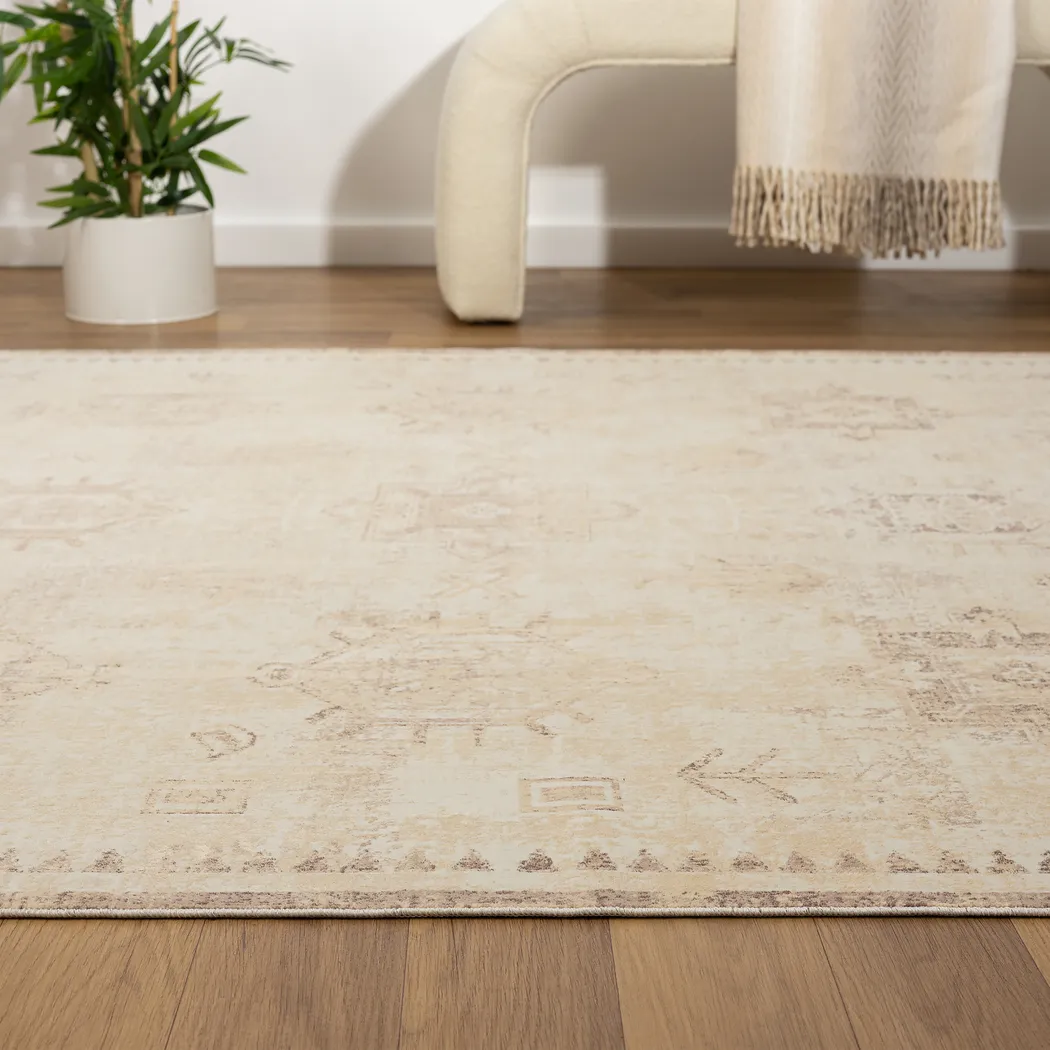 Sutay Beige 7'10 x 9'10 Rug - Thumbnail - Image 4