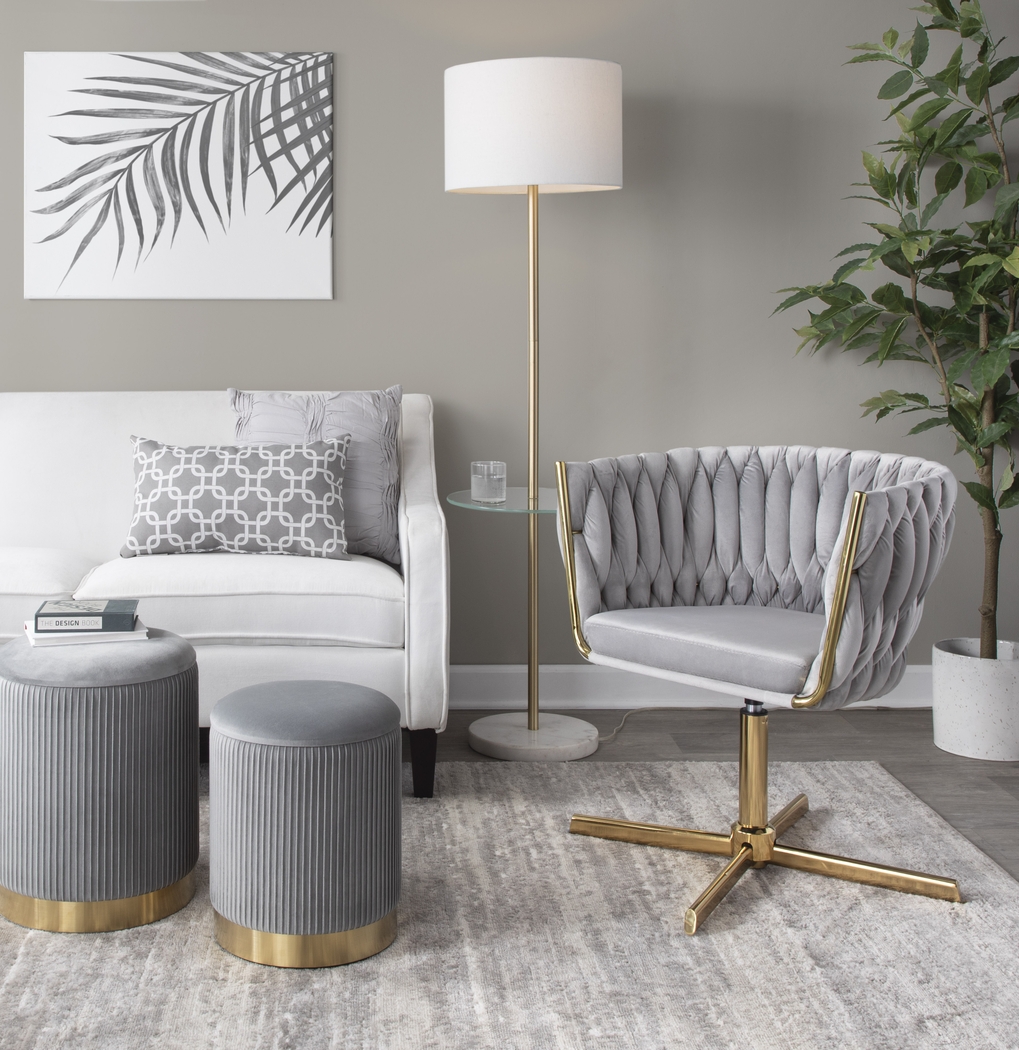 Sutcliff Silver Swivel Accent Chair - Thumbnail - Image 2