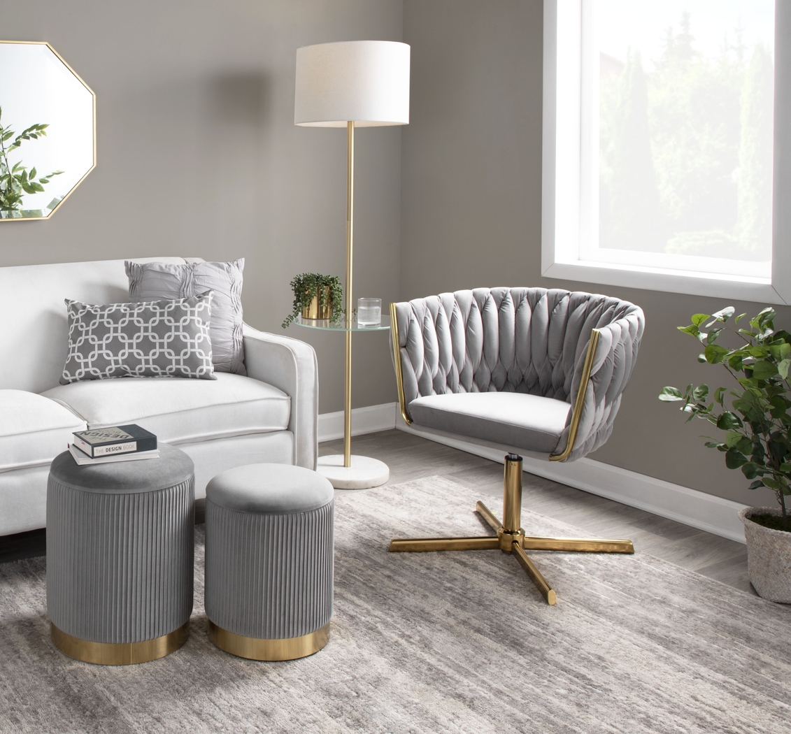 Sutcliff Silver Swivel Accent Chair - Thumbnail - Image 3