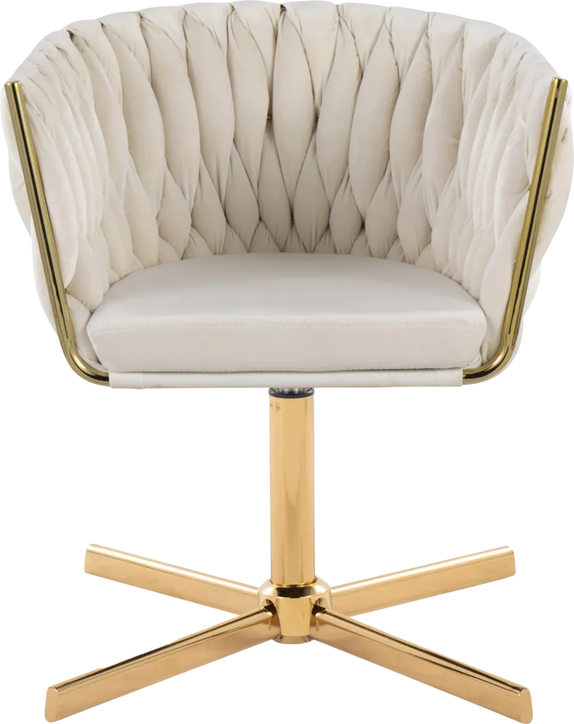 Sutcliff White Swivel Accent Chair - Thumbnail - Image 4