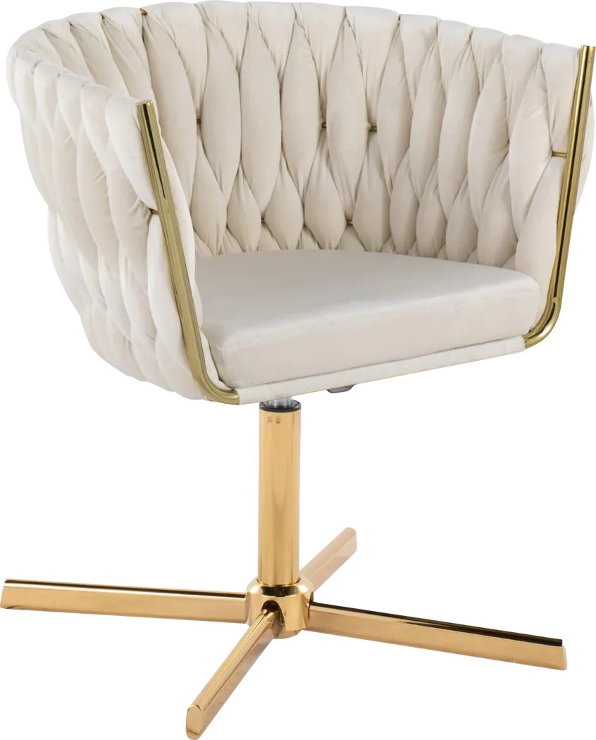 Sutcliff White Swivel Accent Chair - Thumbnail - Image 1