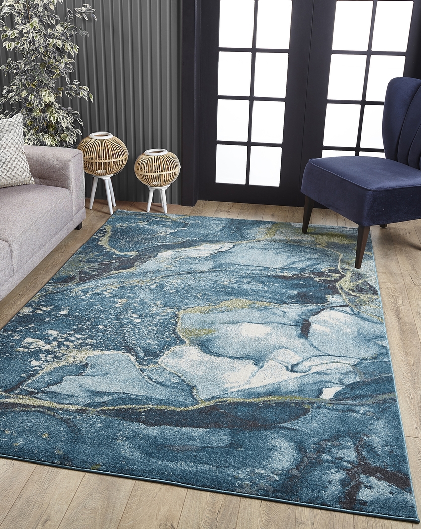 Sutnia Blue 5'3 x 7'7 Rug - Thumbnail - Image 2