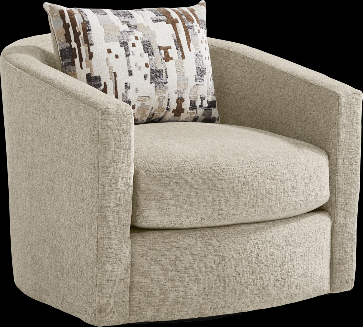 Sutterfield Beige Swivel Chair - Thumbnail - Image 1