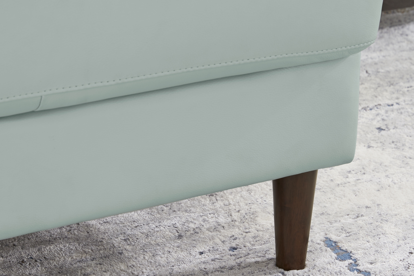 Sutton Heights Aqua Leather 2 Pc Sectional - Thumbnail - Image 3