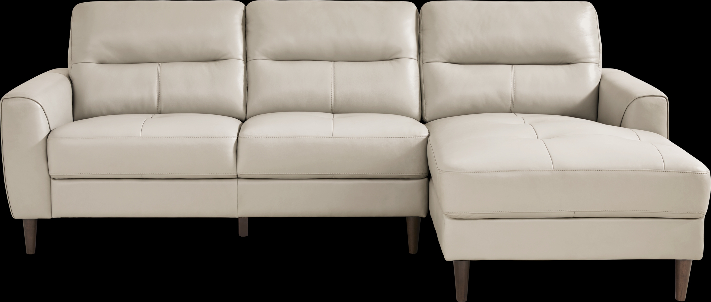 Sutton Heights Beige Leather 2 Pc Sectional - Thumbnail - Image 1