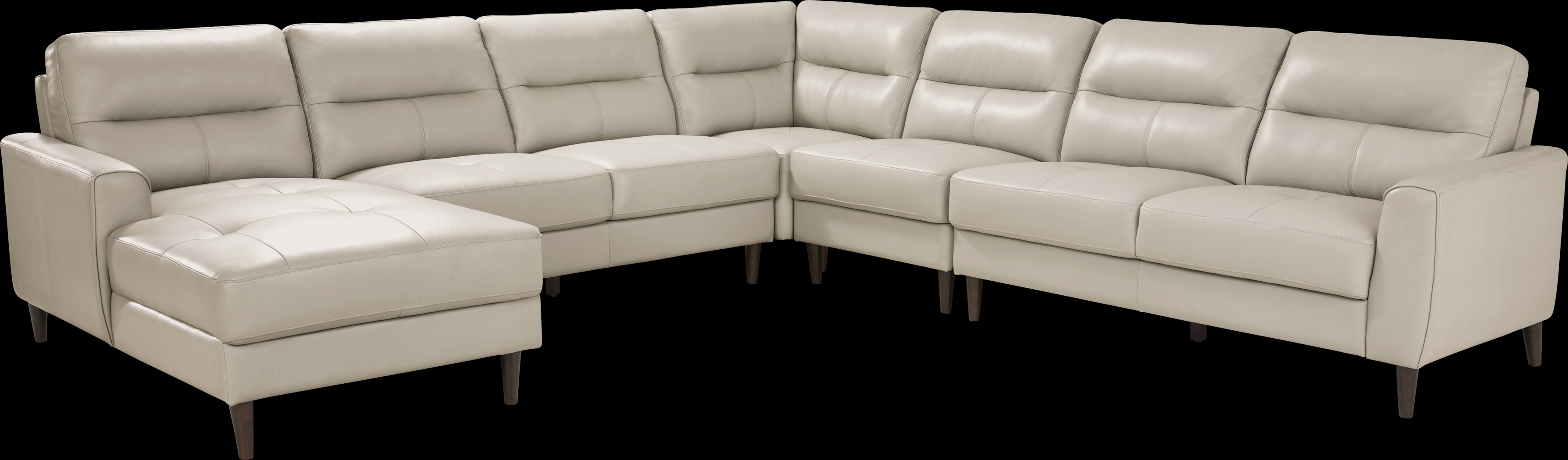 Sutton Heights Beige Leather 8 Pc Sectional Living Room - Thumbnail - Image 2
