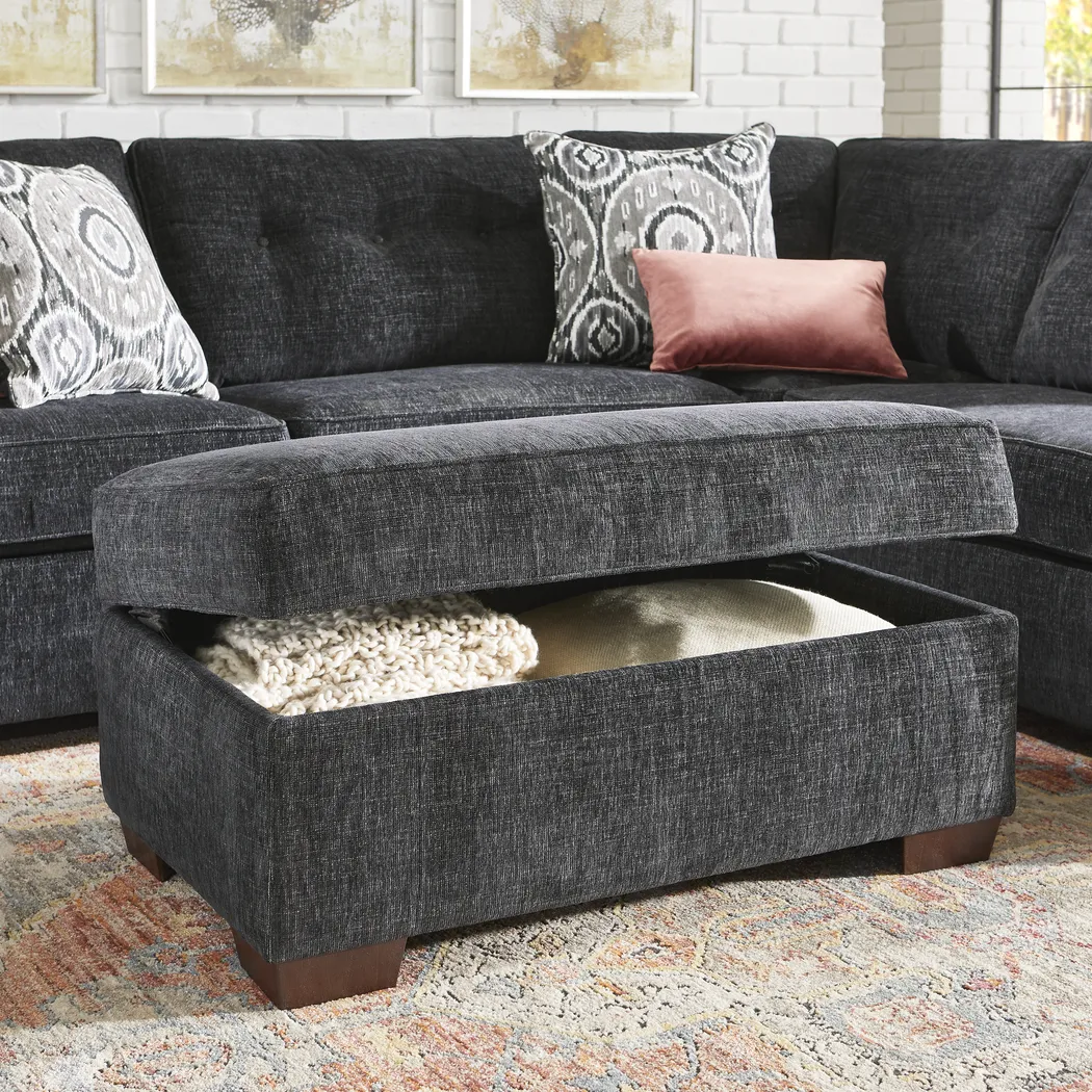 Sutton Lane Black Storage Cocktail Ottoman - Thumbnail - Image 4