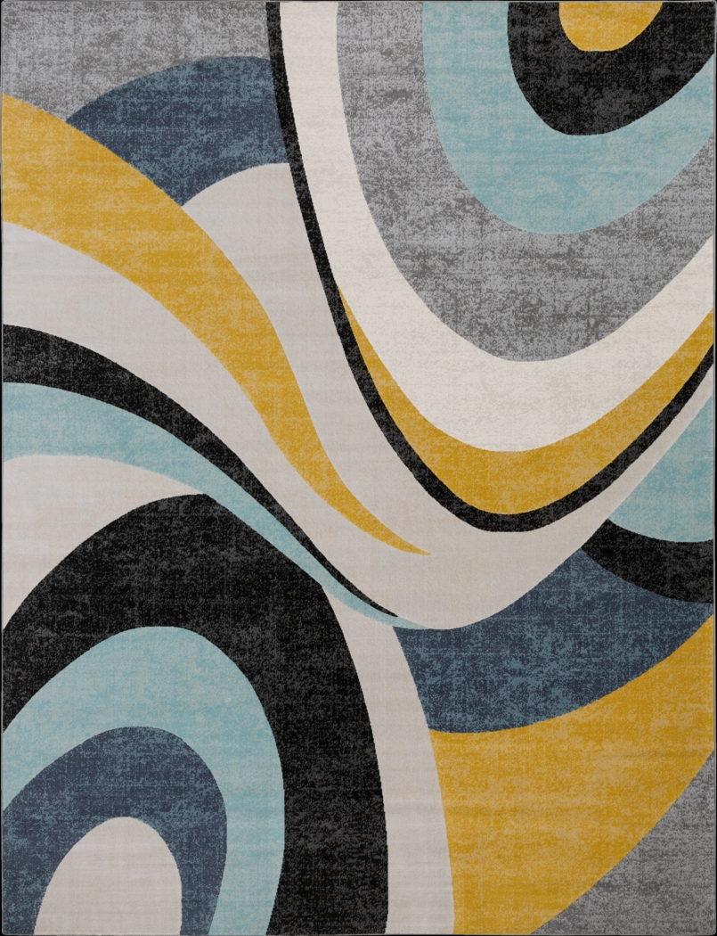 Swaley Blue 5'3 x 7'3 Rug - Thumbnail - Image 1