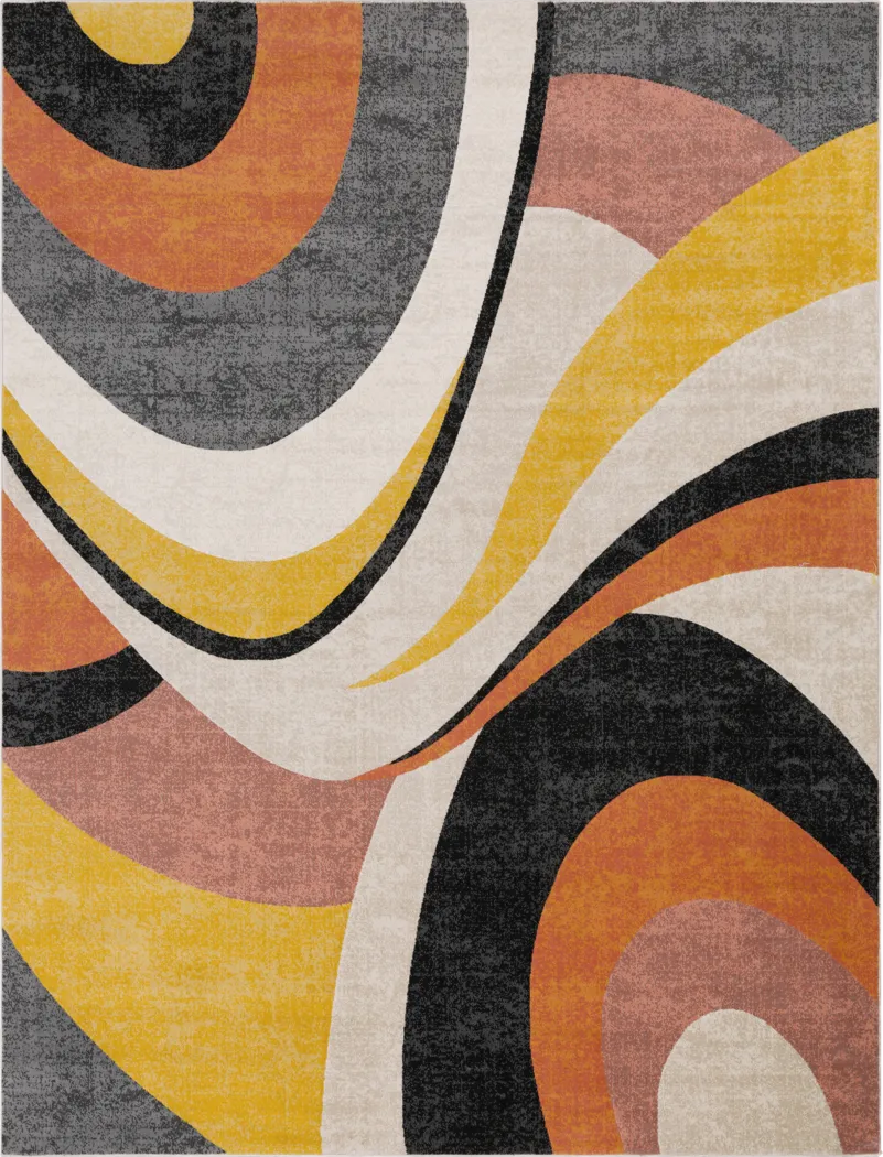 Swaley Orange 7'10 x 10'3 Rug - Thumbnail - Image 1